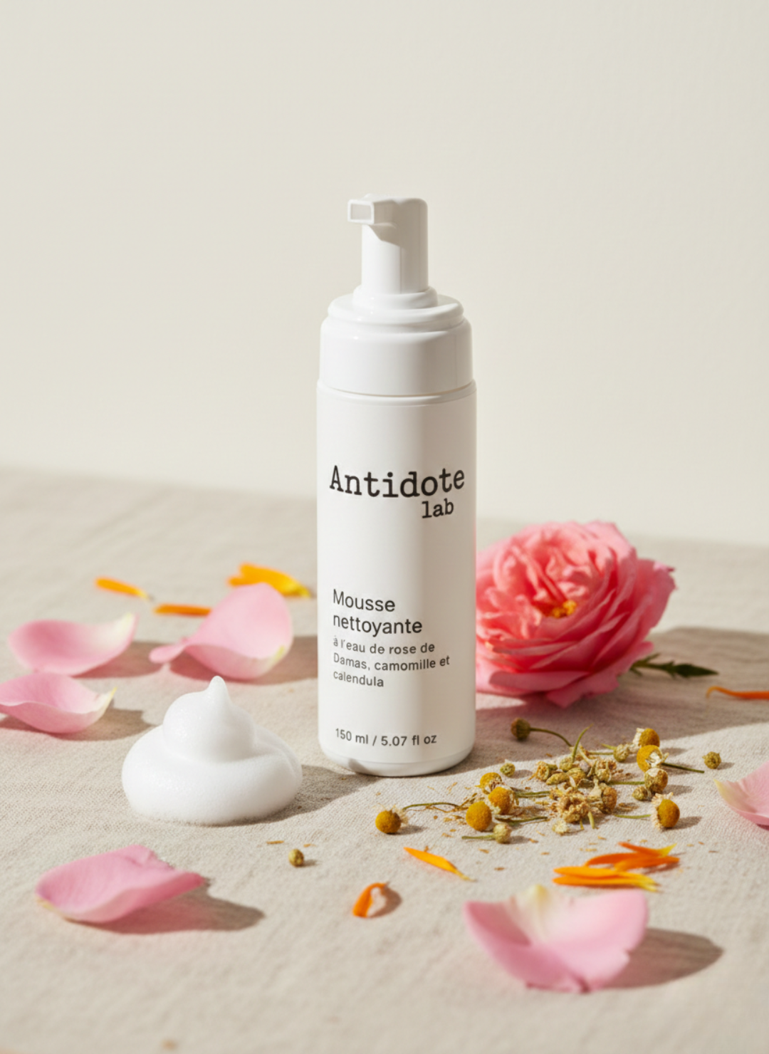 Mousse Nettoyante à l'Eau de Rose de Damas